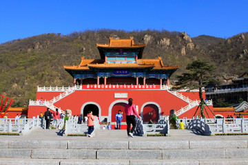 Tourist area entrance landscape architecture in Panshan Mountain scenic spot, china