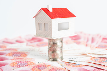 Save money to buy a house / house model and RMB