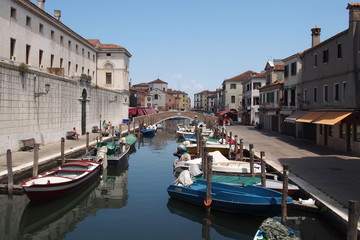 Romantic town of small Venice with water canal and colorful buildings
