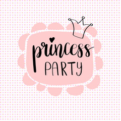 Princess Party Bridal shower card design.