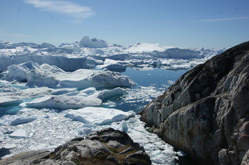 Blick zum Ilulissat-Eisfjord, Grönland