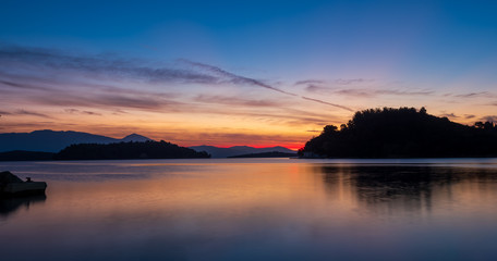 Fototapeta premium Sunrise on the bay of Nidri in Lefkas Ionian island