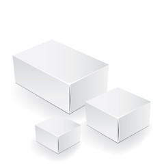 White package box. Packaging mock up template. Good for a food, electronics, software, cosmetics design and other products. Vector illustrated