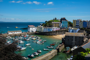 View of Tenby, Wales, on a sunny summer day
