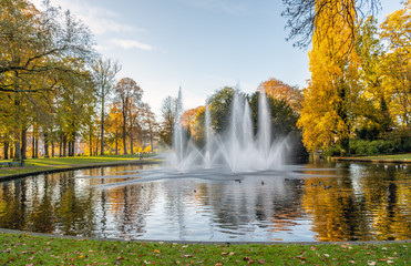 Naklejka premium Valkenberg park in the Dutch city of Breda in the fall season.