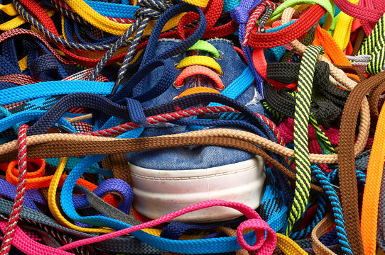 Multi-colored shoe laces