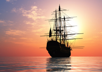 Sailboat in the sea.
