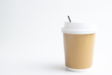 Takeaway cup mock up for branding or logo, Coffee cup on white background