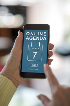 Online agenda concept on a smartphone