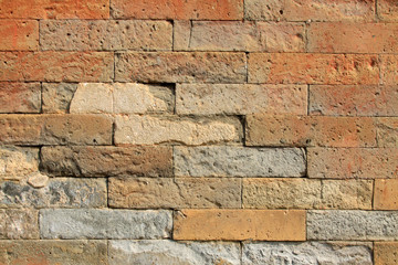 debris gray brick wall