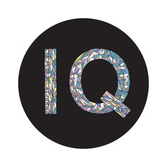 IQ hand drawn sign vector illustration. Intelligence quotient design