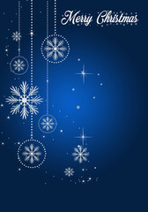 Fototapeta na wymiar Merry Christmas card. Winter snowflakes background.