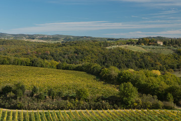 Obraz premium Countryside landscape. Countryside landscape with hills; typical landscape of central Italy