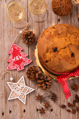 Panettone Christmas cake. 
