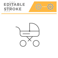 Baby carriage line icon