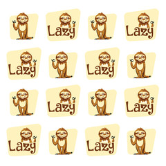 Lasy cartoon character. Vector illustration. Сute animal