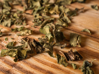 close up dry herbs