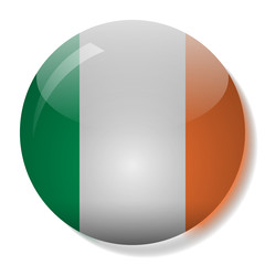 Irish flag glass button vector illustration