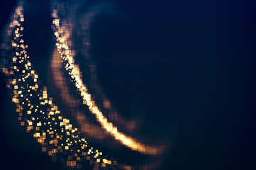 Glitter lights glittering shape magic background. Defocused bokeh. Illustration