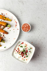 Healthy roasted carrots On white background