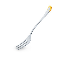 Close up of fork isolated over white background