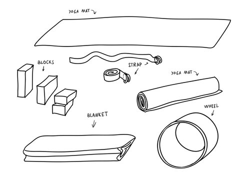 Collection of tools for yoga exersise