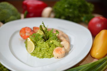 fried scallop with rice