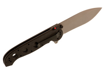 Army knife on white background close up