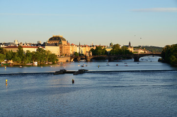 Obraz premium View from the Charles Bridge on the Vltava River in Prague Czech republic