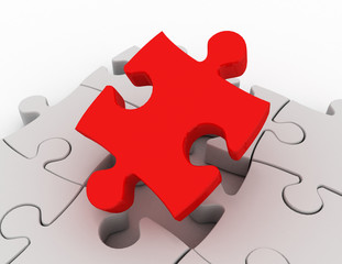Fototapeta premium 3d puzzle concept . solution concept . 3d rendered illustration