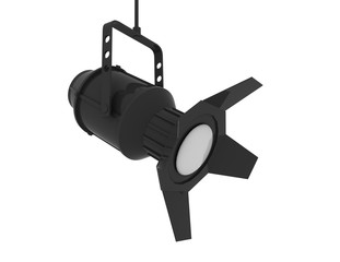 Spotlight isolated on white background. 3d rendered illustration