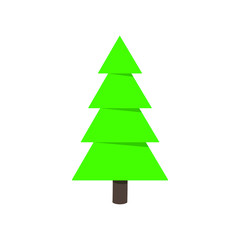 Cristmas tree fir flat style design icon sign vector illustration. Symbol of family xmas holiday celebration isolated on white background.  Simple shape for holyday. Merry christmas and happy new year