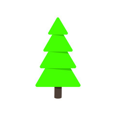 Christmas tree fir flat style design icon sign vector illustration. Symbol of family xmas holiday celebration isolated on white background.  Simple shape for holyday. Merry christmas, happy new year