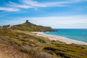 Fototapeta na wymiar Sardinia, Italy: San Giovanni di Sinis in beautiful sun. Beautiful coast