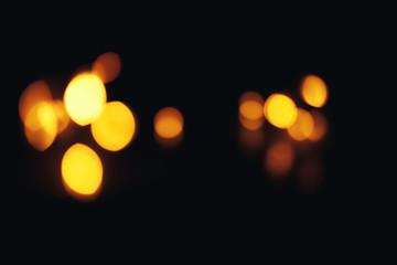 Defocused gold abstract christmas background. Bokeh. a little bit in corner