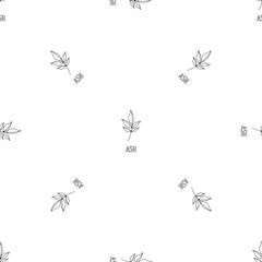 Ash leaf pattern seamless vector repeat geometric for any web design