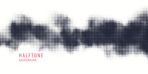 Fototapeta premium Monochrome printing raster, abstract vector halftone background. Black and white texture of dots.