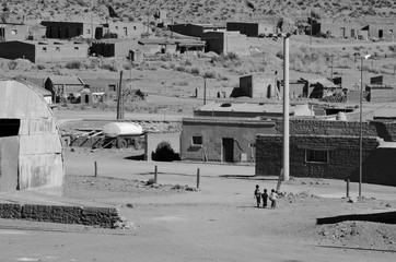 View of children in San Antonio de los Cobres, Argentina