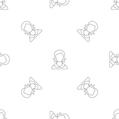 Female user pattern seamless vector repeat geometric for any web design