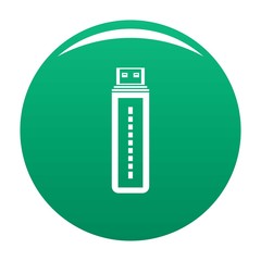 Flash drive icon. Simple illustration of flash drive vector icon for any design green