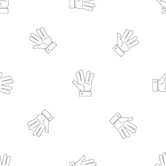 Fototapeta premium Opened palm pattern seamless vector repeat geometric for any web design