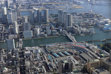 Fototapeta premium 東京の築地市場を空撮