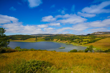 The farmers fields from Colgagh Lough Viewpoint. Ireland.