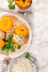 baked pumpkin with rice