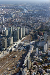 Obraz premium 品川駅付近を空撮