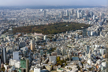 Obraz premium 南青山上空から明治神宮方向を空撮
