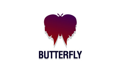 Butterfly Man Woman Love Logo Template