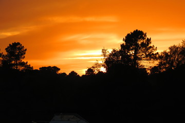 coucher soleil orange ciel