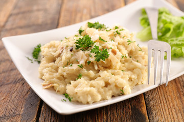 mushroom risotto and parmesan