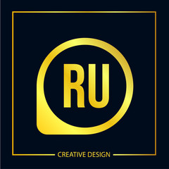 Initial Letter RU Logo Template Design